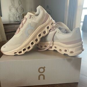 Brand New On Cloudmonster  Women's Cream and Pink Athletic Shoes
